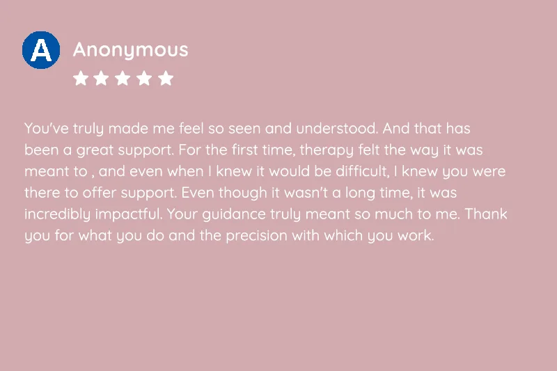 5-star client review of Mansi Poddar from an anonymous client